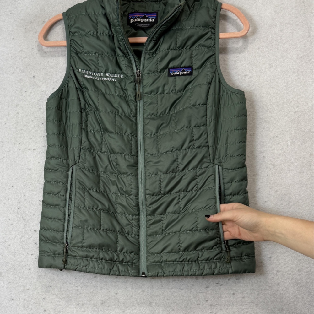 Patagonia Nano Puff Vest Womens Small Green Quilted Full Zip Firestone Walker